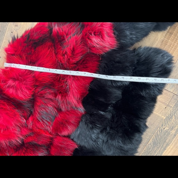 Authentic raccoon (red) and fox (black) fur puffer/bomber coat - NWOT XL/XXL - Picture 2 of 8